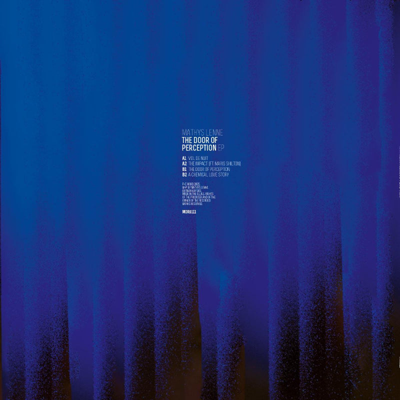 Album cover with gradient blue design and text on a dark background