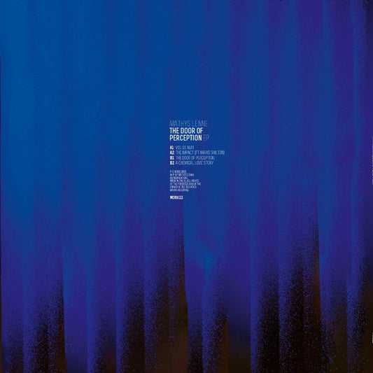 Album cover with gradient blue design and text on a dark background