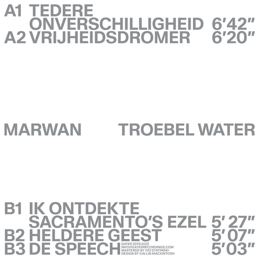 Marwan Troebel Water on Gated Recordings GTD033 vinyl record Australia