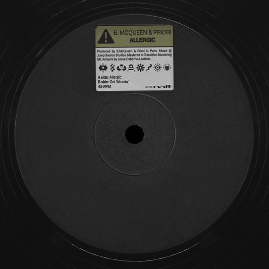 B. McQueen & Priori Allergic NAFF030 house vinyl record Australia