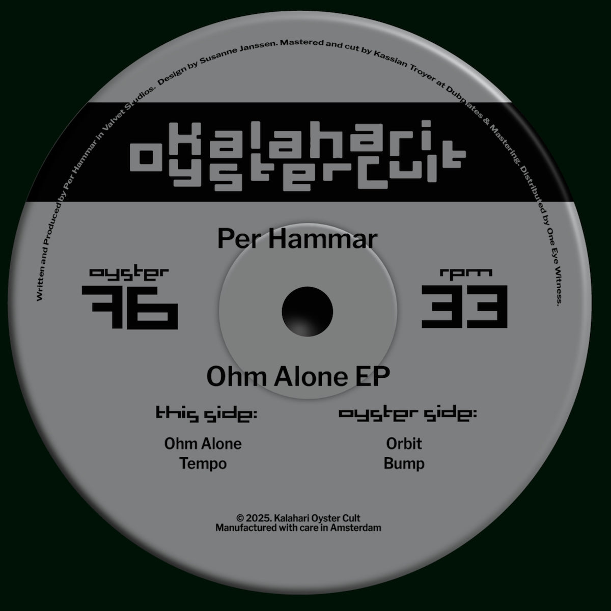 Per Hammar Ohm Alone EP on Kalahari Oyster Cult OYSTER76 vinyl record Australia
