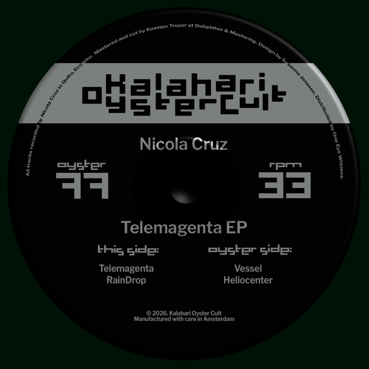 Nicola Cruz Telemagenta EP on Kalahari Oyster Cult OYSTER77 vinyl record Australia