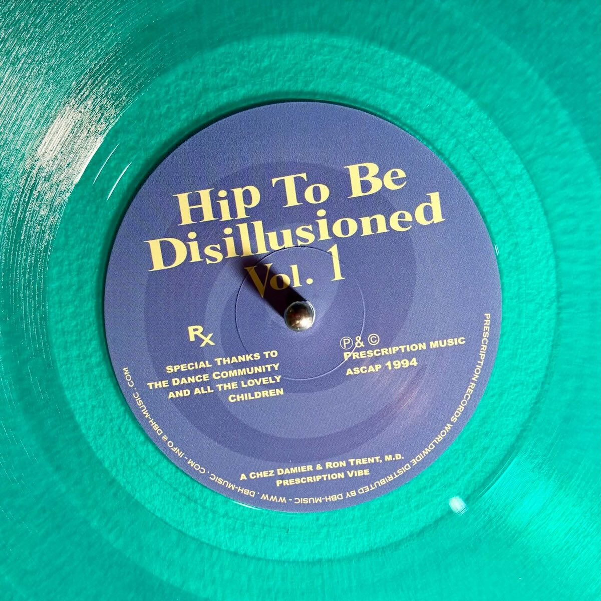 Chez Damier and Ron Trent M.D. Hip To Be Disillusioned Vol. 1 on Prescription PRES107T turquoise vinyl record Australia