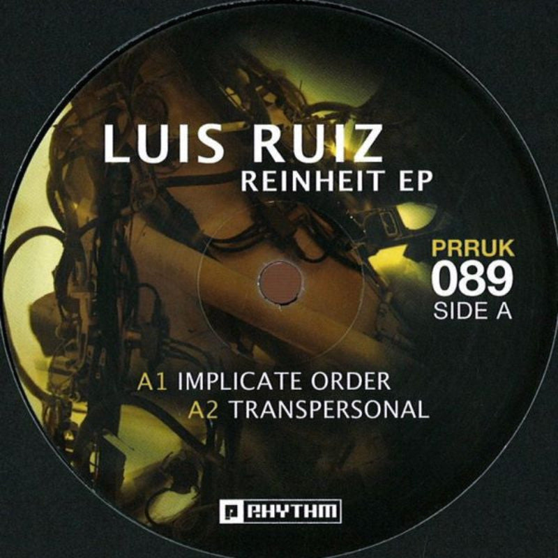 Cover art of Luis Ruiz's 'Reinheit EP' 12" vinyl release on Planet Rhythm Records​