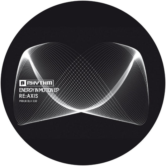 Cover of Re:Axis’s Energy In Motion EP on Planet Rhythm Records, 12" techno vinyl repress
