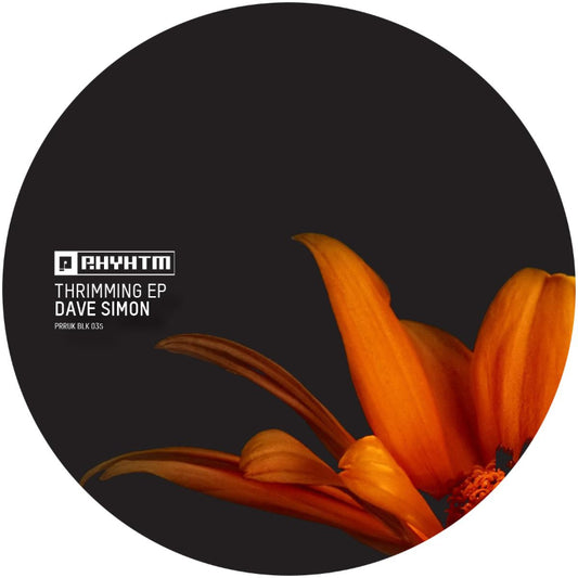 Cover art of Dave Simon's 'Thrimming EP' 12" vinyl release on Planet Rhythm Records