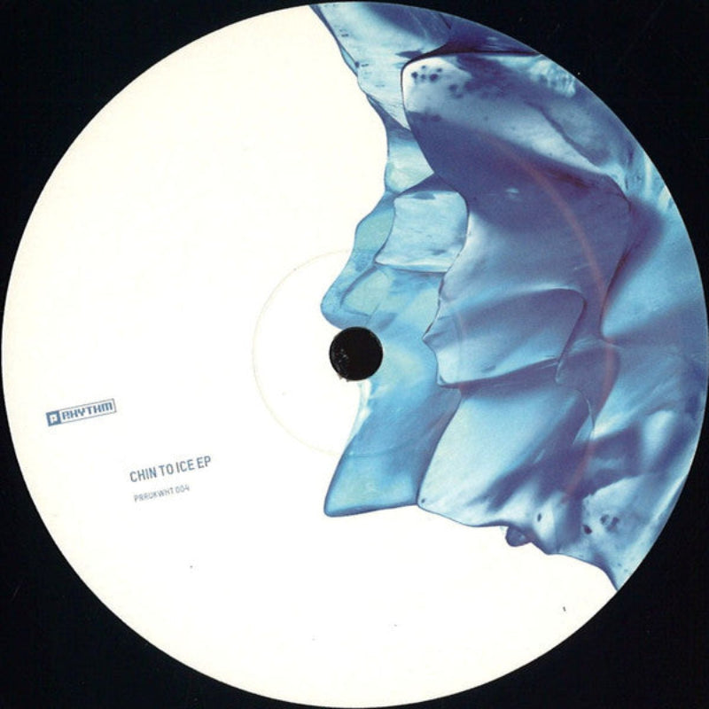 Cover art of Kitkatone’s Chin To Ice EP on Planet Rhythm Records, 12" white techno vinyl
