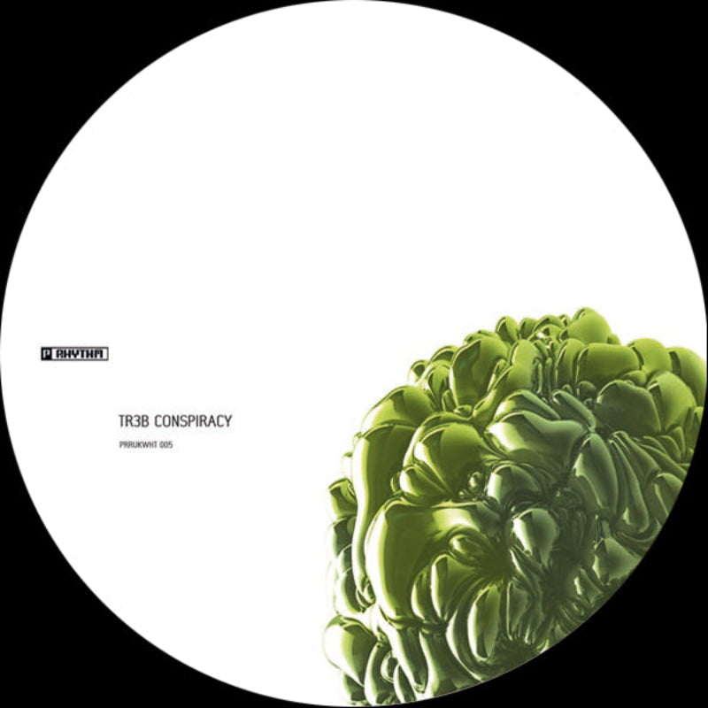Cover art of Eduardo De La Calle's Tr3B Conspiracy EP on Planet Rhythm Records, 12" white techno vinyl