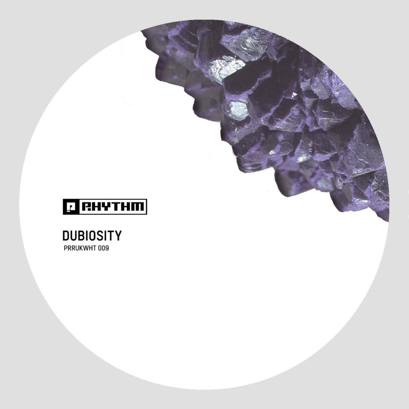 Cover art of Dubiosity’s Denying The Antecedent EP on Planet Rhythm Records 12" white vinyl