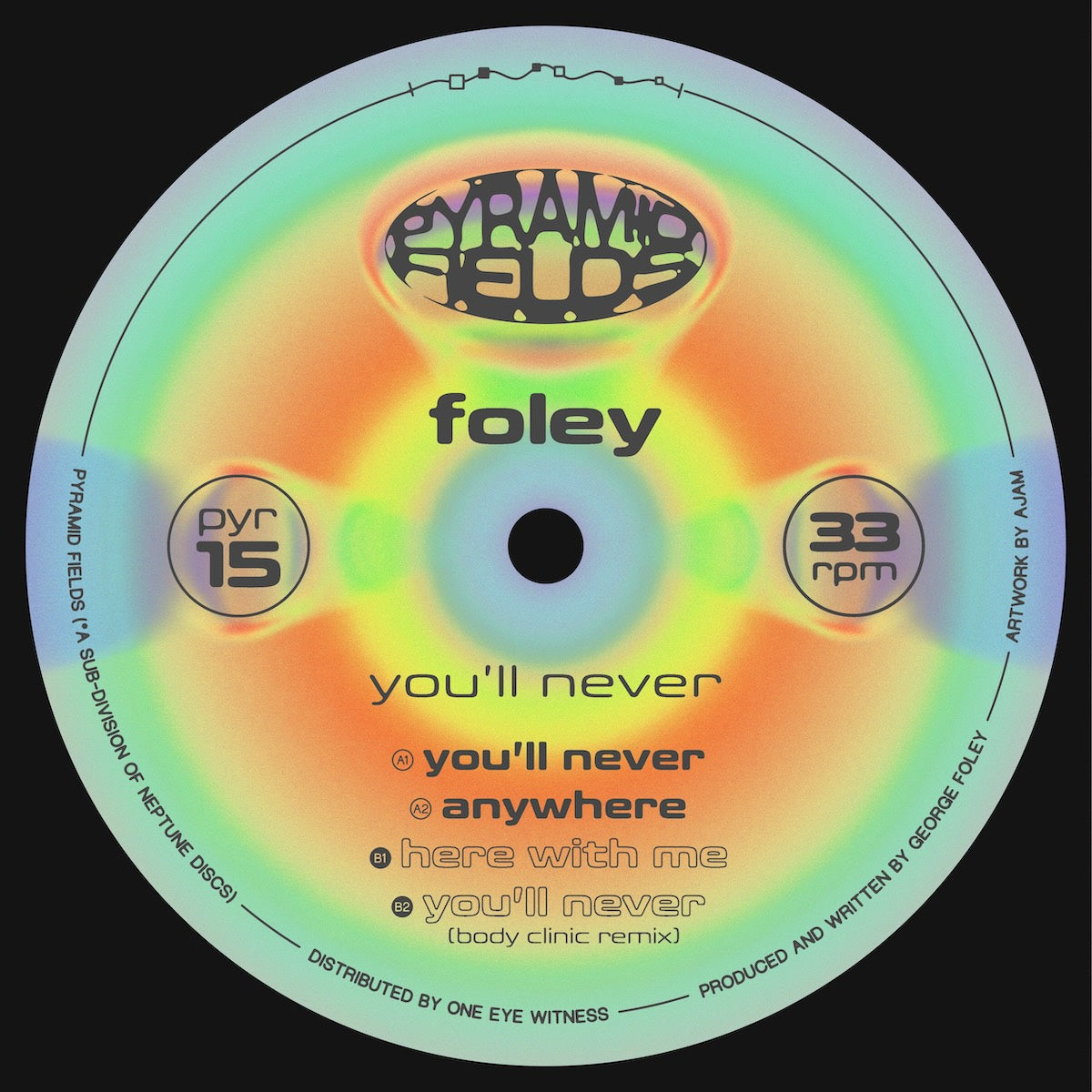 Foley You’ll Never on Pyramid Fields PYR015 vinyl record Australia