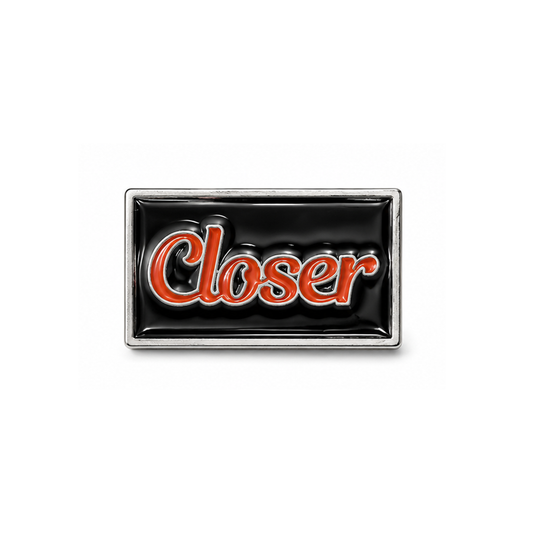 Closer Logo Brooch Pin – Black & Orange