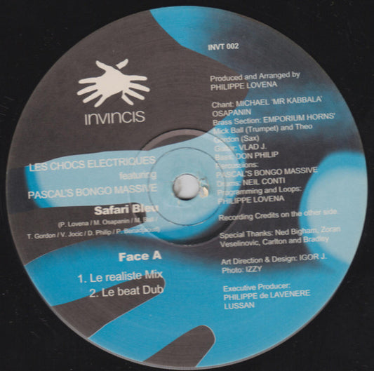 Les Chocs Electriques (Featuring Pascal's Bongo Massive) ‎– Safari Bleu I Invincis ‎(INVT 002)