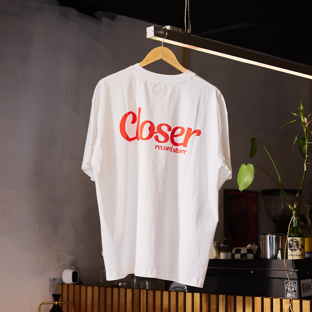 Closer Record Store Staff Tee (White/Red)