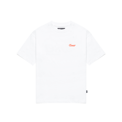 Closer Record Store Staff Tee (White/Red)
