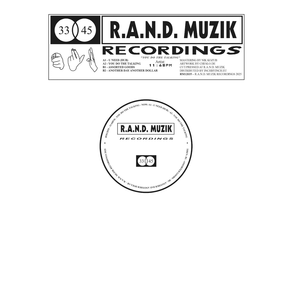 11:68PM You Do The Talking on R.A.N.D. Muzik Recordings RM12035 vinyl record Australia