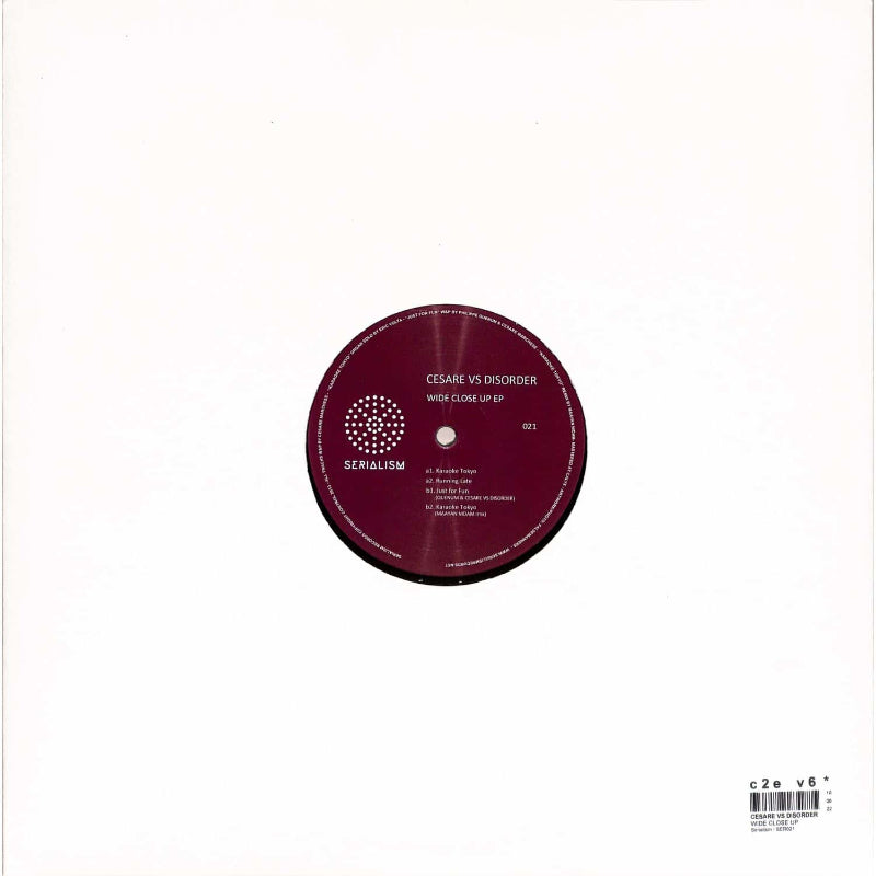 Cesare vs Disorder Wide Close Up SER021 12 inch minimal tech house vinyl Australia