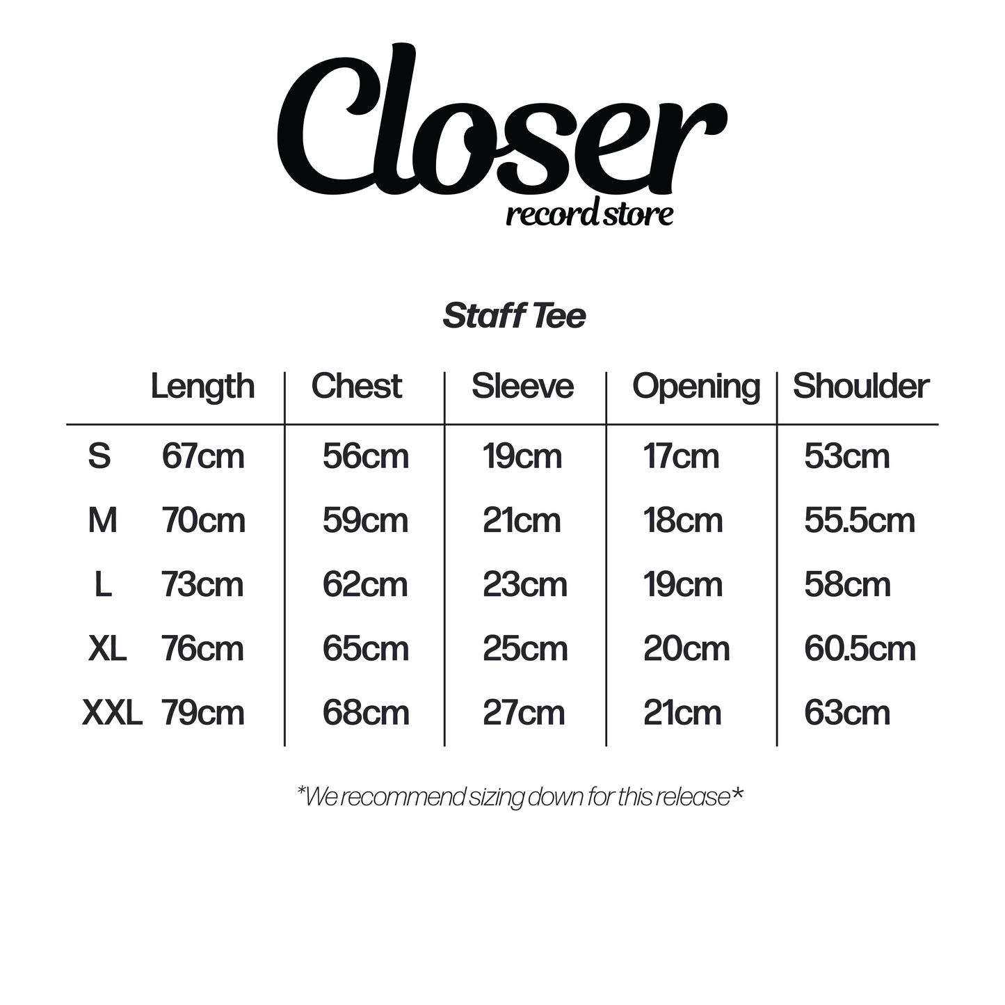 Closer Record Store Staff Tee (White/Green)