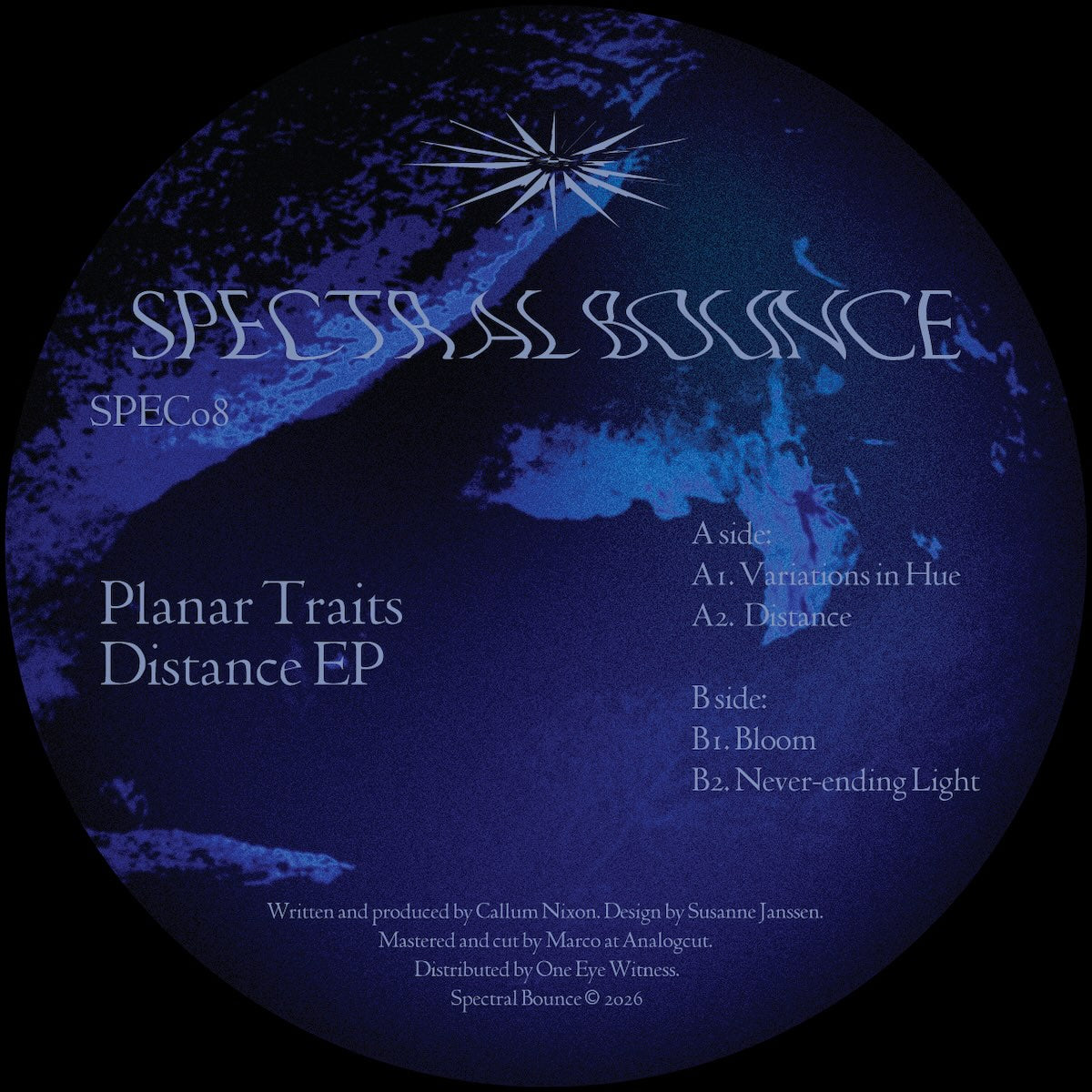 Planar Traits Distance EP on Spectral Bounce SPEC08 vinyl record Australia