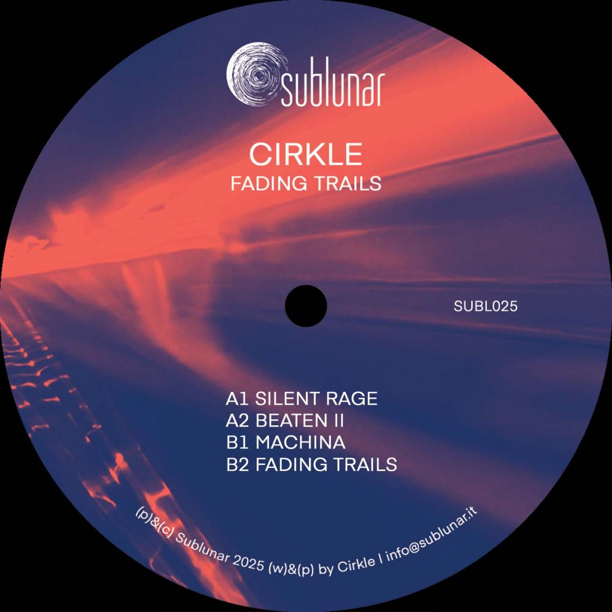 Cirkle Fading Trails Sublunar SUBL025 techno vinyl record Australia