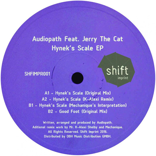Audiopath feat. Jerry The Cat Hynek’s Scale EP Shift Imprint SHFIMPR001 vinyl record Australia