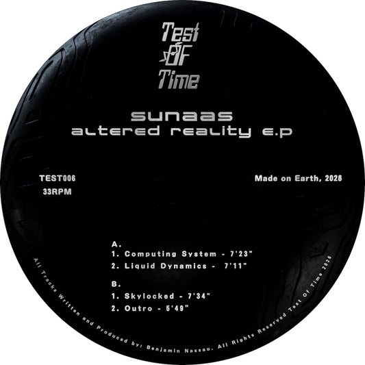 Sunaas Altered Reality EP Test Of Time TEST006 vinyl record Australia