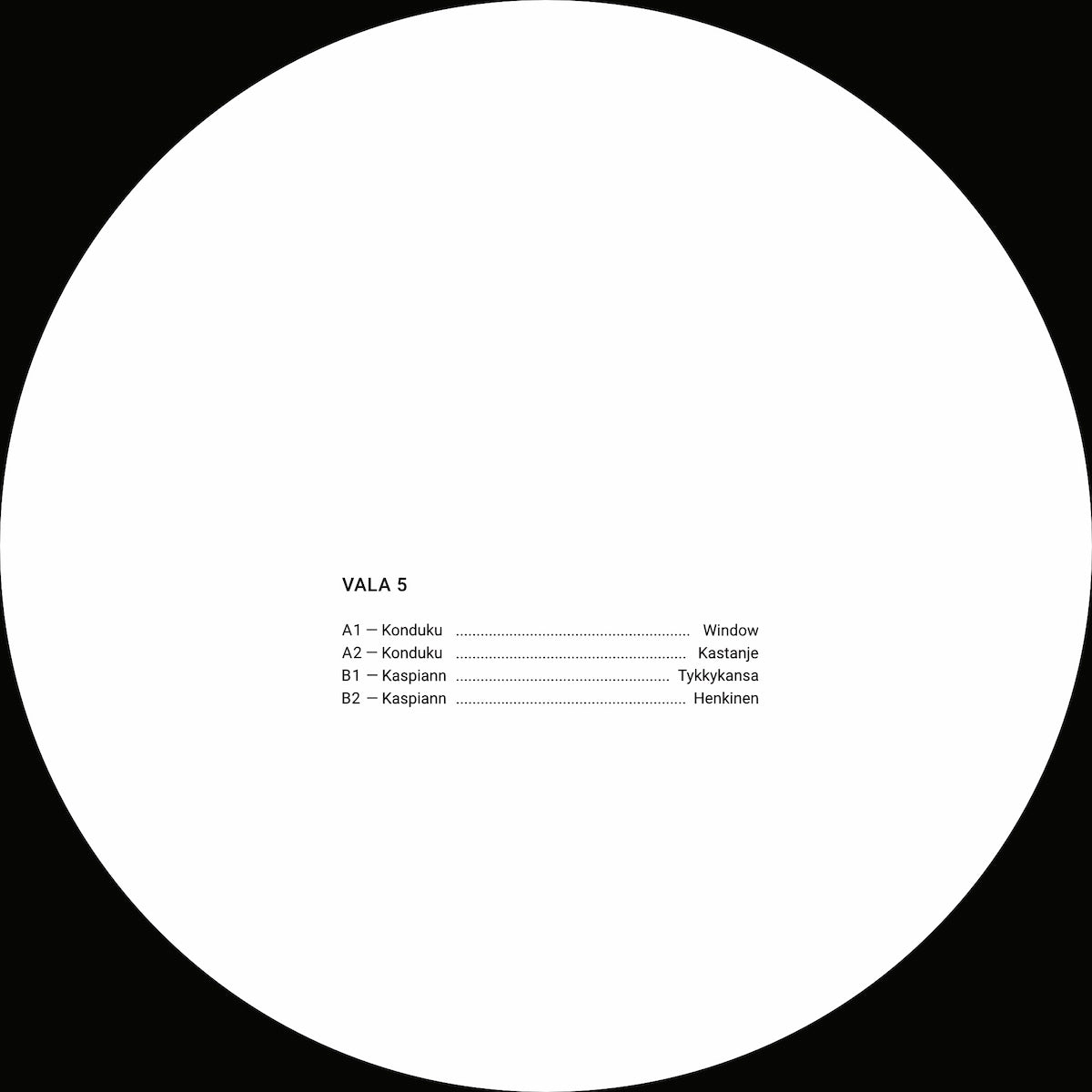 Konduku and Kaspiann VALA 5 on Vala VALA005 vinyl record Australia