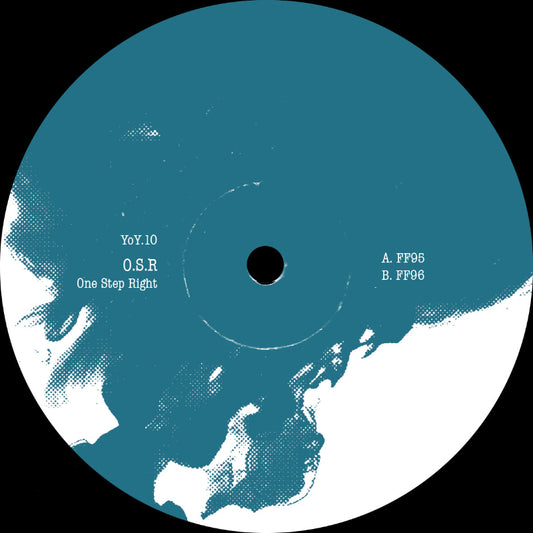Vinyl record label with text and a stylized map design