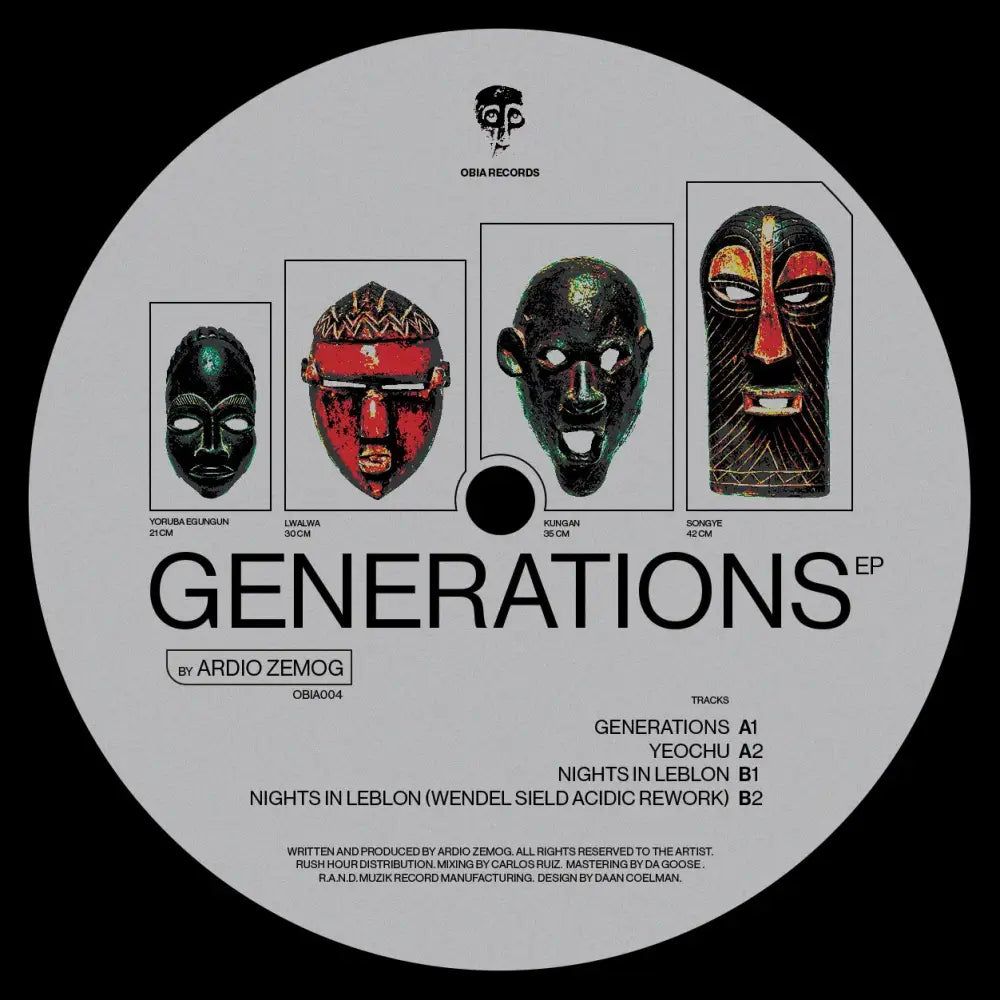 Ardio Zemog - Generations EP I Obia Records (OBIA004) • 12 Vinyl • Deep House - Fast shipping