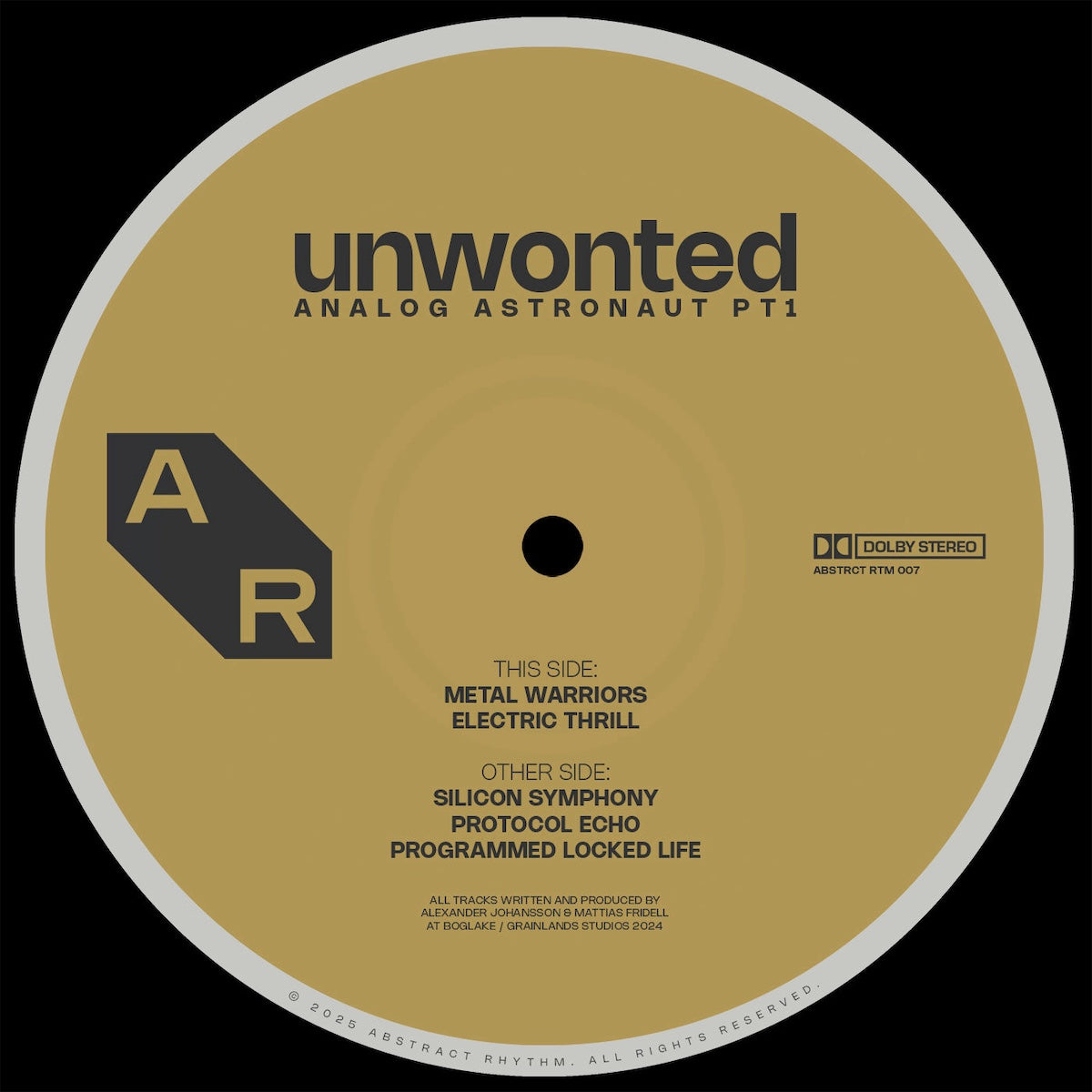 Unwonted Analog Astronaut Pt1 on Abstract Rhythm ABSTRCT RTM 007 vinyl record Australia