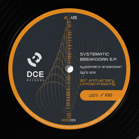 DCE Systematic Breakdown DCE001 hand numbered limited 12 inch acid techno vinyl Australia