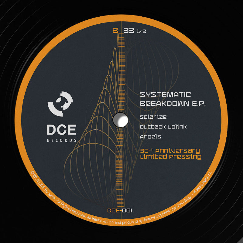 DCE Systematic Breakdown DCE001 hand numbered limited 12 inch acid techno vinyl Australia