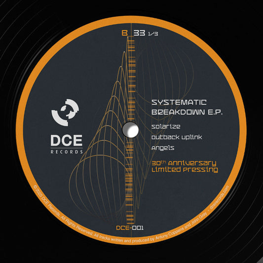 DCE Systematic Breakdown DCE001 hand numbered limited 12 inch acid techno vinyl Australia