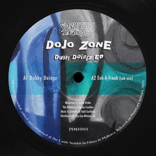 Dojo Zone - Dubby Doingz EP vinyl record cover. Spaced-out, dub-infused techno house awaits on Planetary Instinct (PLNT004)