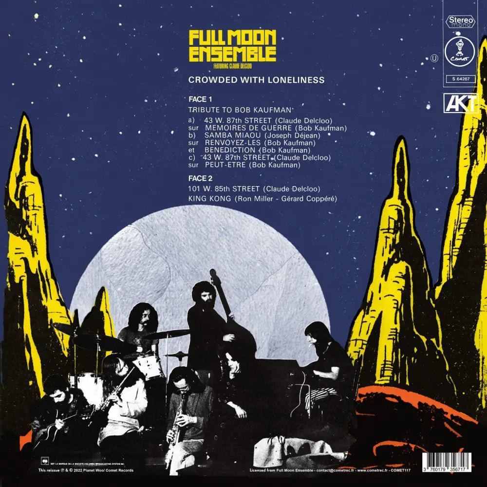 Full Moon Ensemble Featuring Claude Delcloo - Crowded With Loneliness | Comet Records (COMET 117) • Vinyl • Free Jazz - Fast