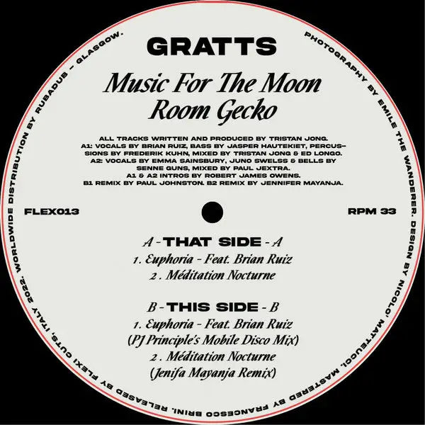 Gratts - Music For The Moon Room Gecko I Flexi Cuts (FLEX013) • Vinyl • Deep House, Jazzdance, Nu-Disco - Fast shipping