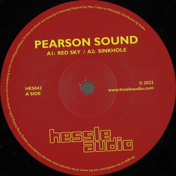 Pearson Sound - Red Sky | Hessle Audio (HES042) • Vinyl • House, Techno - Fast shipping