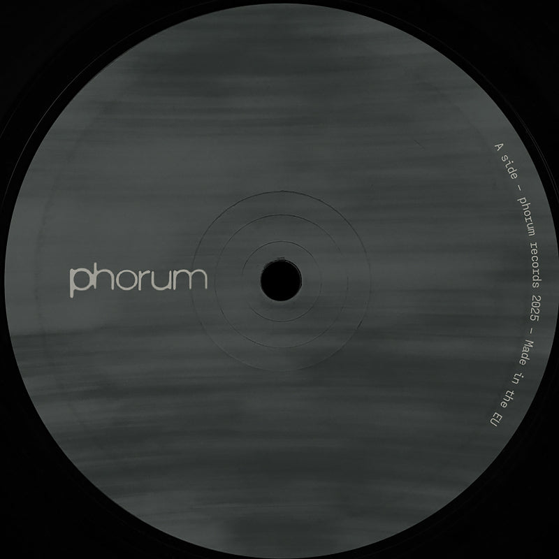 Vinyl record with 'phorum' branding on a dark background