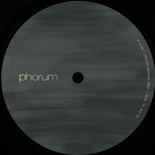 Vinyl record with 'phorum' branding on a dark background