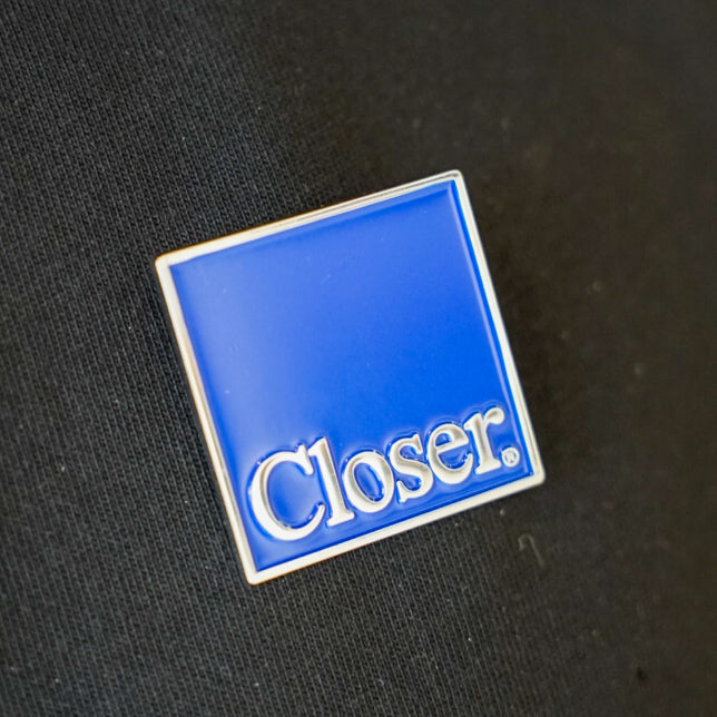 Closer Square Brooch Pin – Blue & Silver