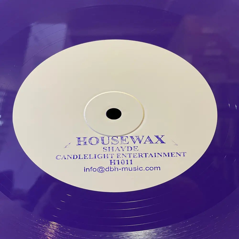 Shayde - Candlelight Entertainment | Housewax (H1011) • Vinyl • Tech House - Fast shipping
