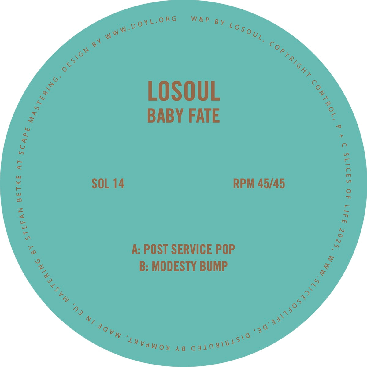 LoSoul Baby Fate on Slices Of Life SOL 14 vinyl record Australia