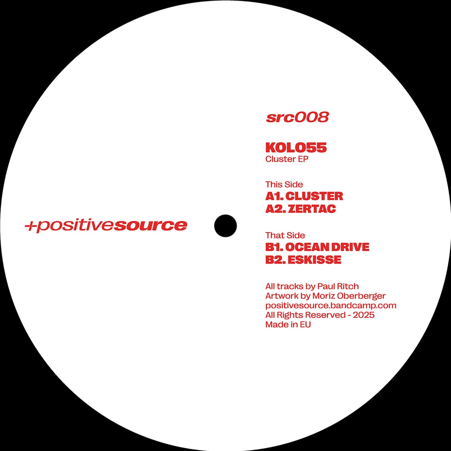 KOLO55 Paul Ritch Cluster EP SRC008 12 inch techno vinyl Australia